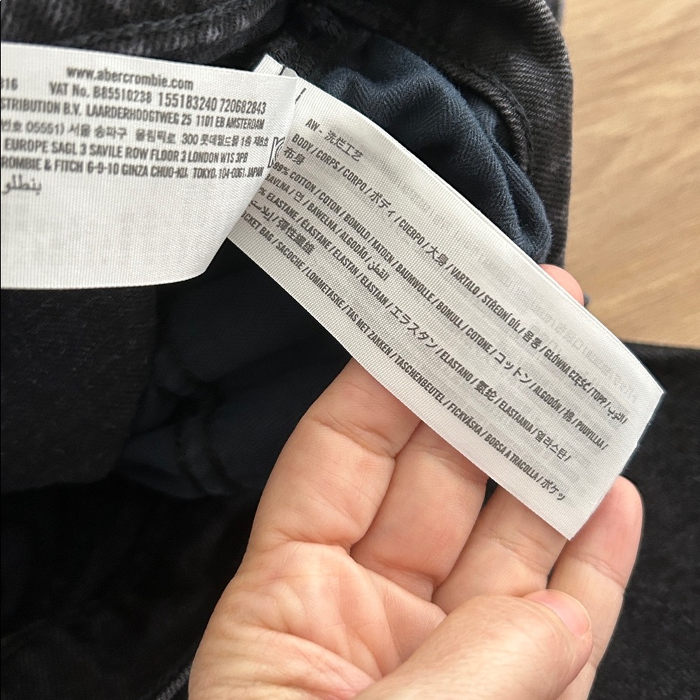 Like new - ABERCROMBIE & FITCH The 90’s Straight Mid-Rise Jean in Black - Picture 3 of 10